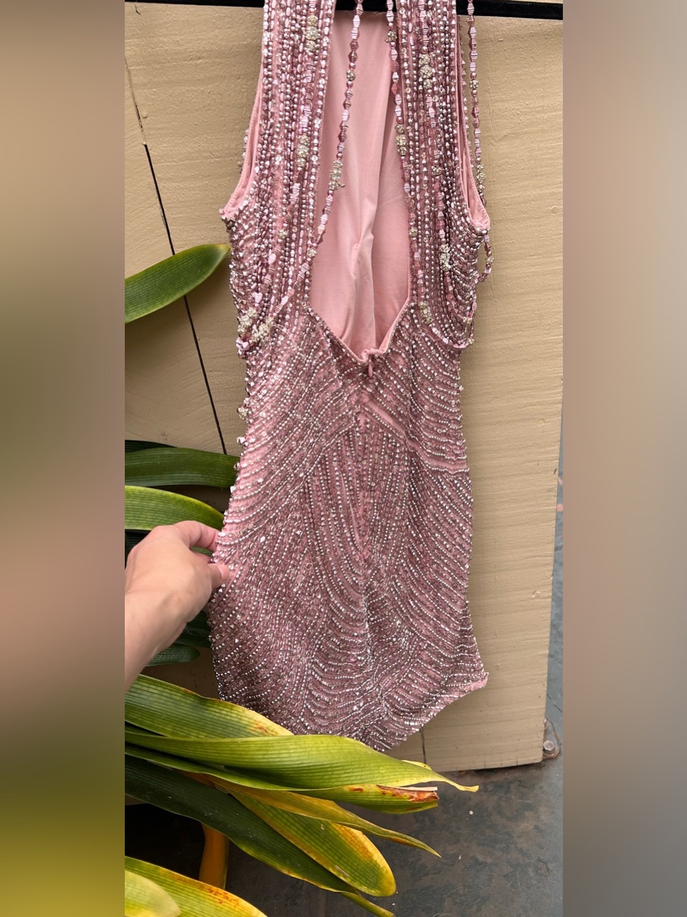 Sherri Hill Rose Gold Beaded Mini Dress prom 
Halter Cocktail Size 4 - Picture 4 of 17